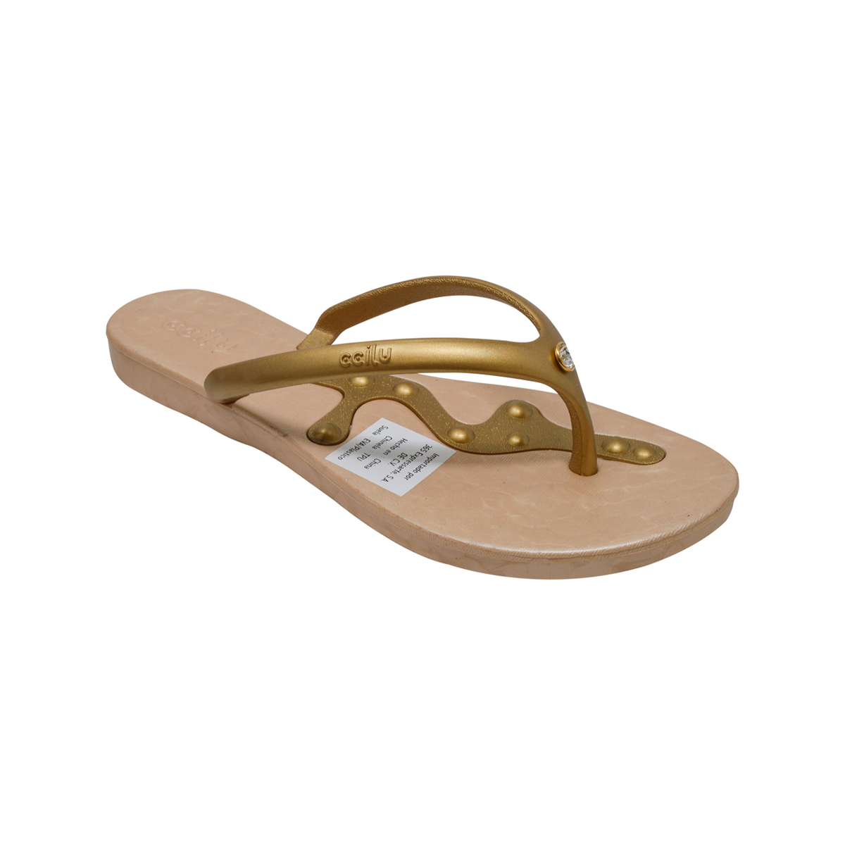 Sandalia dorada con Cristal Swarovski - Rovmia