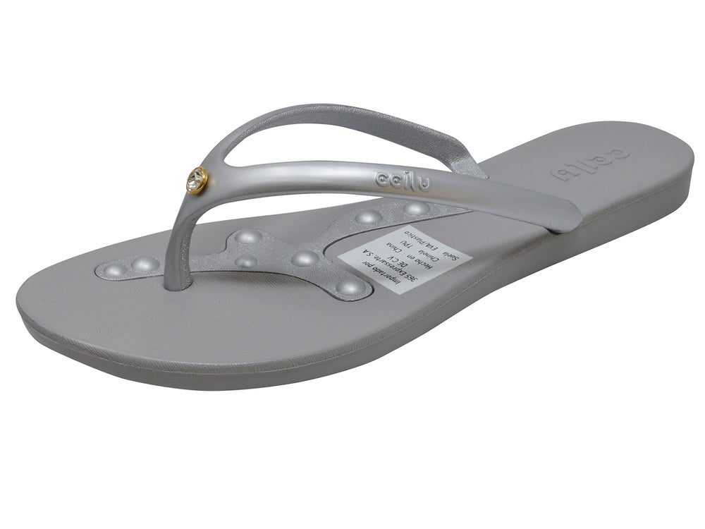 Sandalia gris con Cristal Swarovski - Rovmia